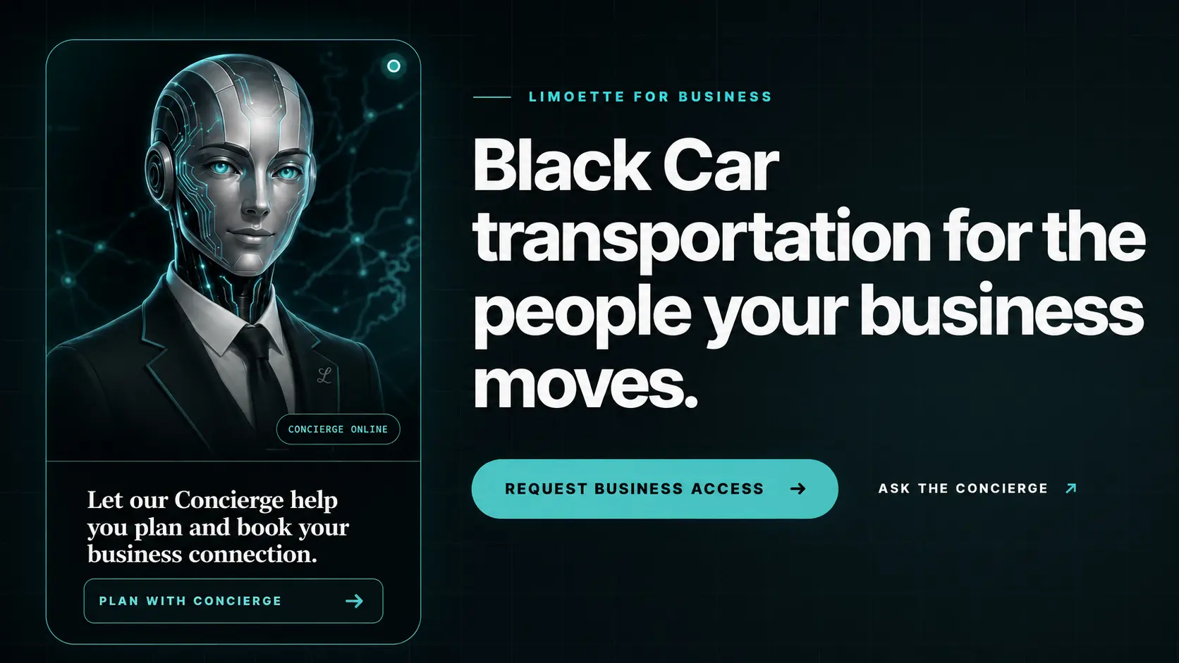 Limoette Net Concierge for business Black Car transportation planning