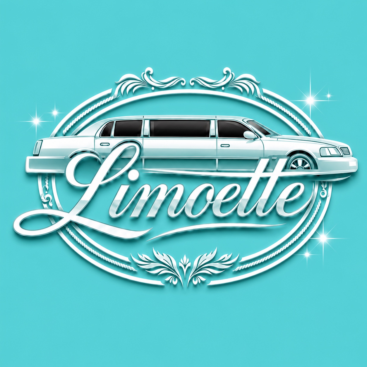 Turquoise Limoette classic limousine emblem
